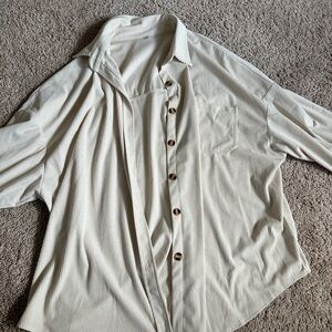 IN'VOLAND Womens Plus Size Corduroy Shirt Long Sleeve Button Down Shirts
